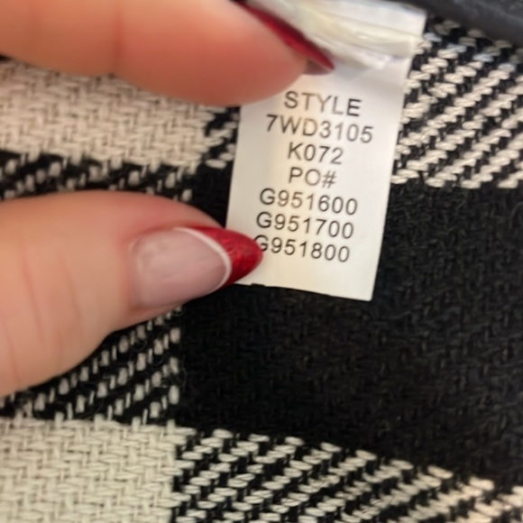 Lucky Brand Ruana Cape Loose Sleeves Buffalo Plaid Open Front Wool Blend M/L - Picture 8 of 8